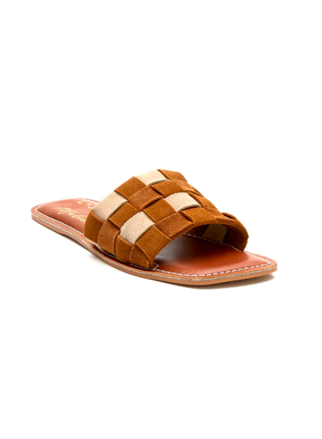 Checkerboard Slide Sandals - Soleil by Matisse - Tobacco  &  Bone