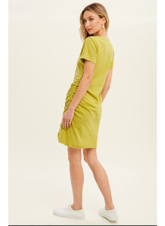 T shirt dress hot sale with ruched sides