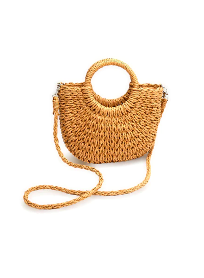Matisse Ahoy Straw Purse w/ Circle Handle & Crossbody Strap - Natural by  Matisse