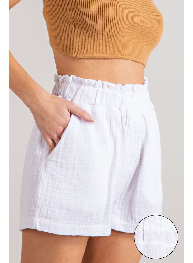 Soft Wash Pocket Shorts  - Off White