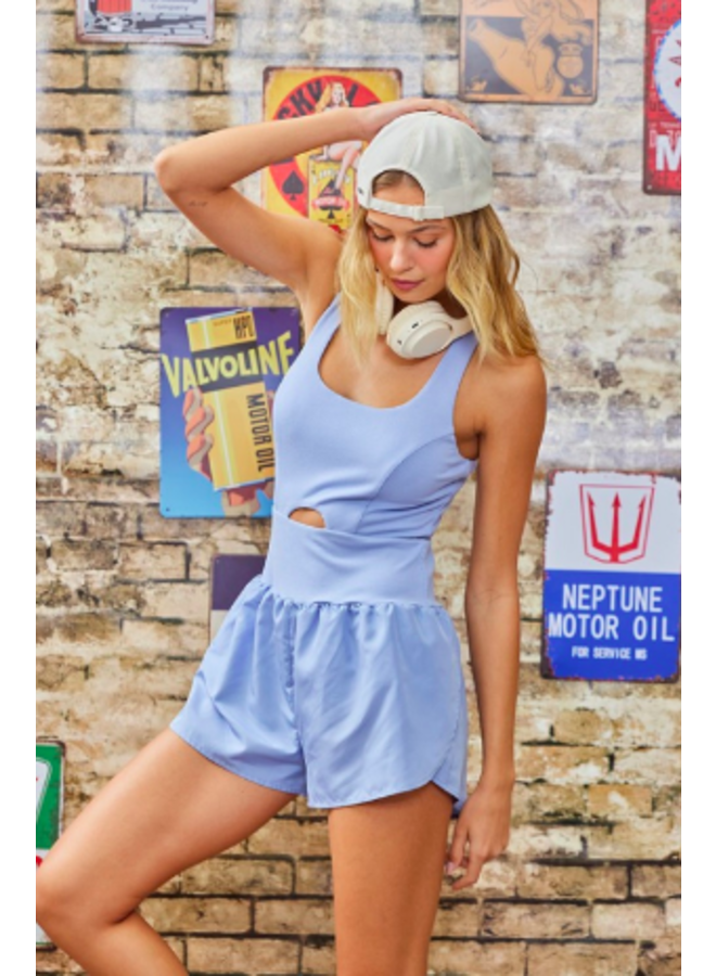 Activewear Runsie Romper  - Periwinkle