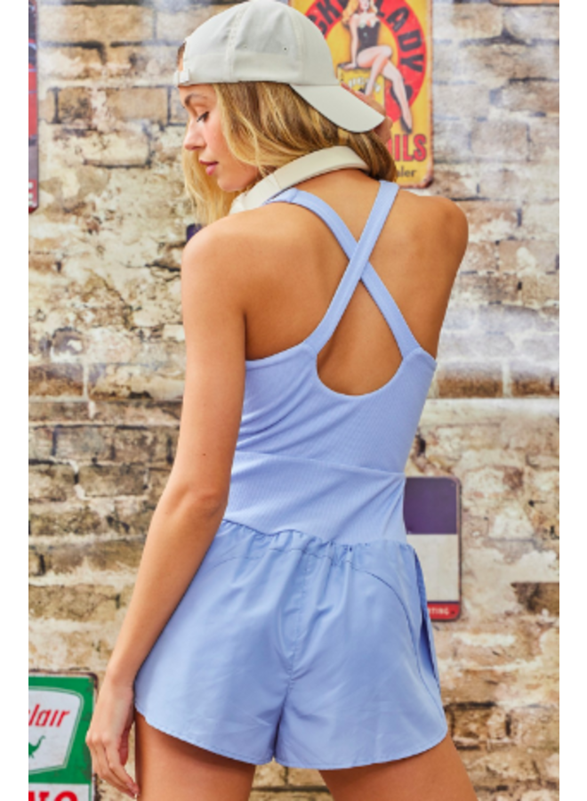 Activewear Runsie Romper  - Periwinkle