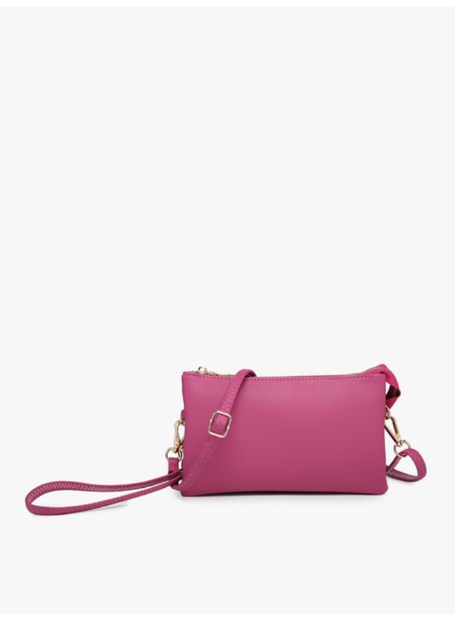 Riley Convertible Cross Body Purse, Wristlet or Clutch - Fuschia