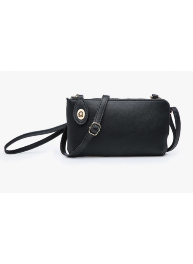 Kendall Convertible Cross Body Purse or Wristlet  -  Black