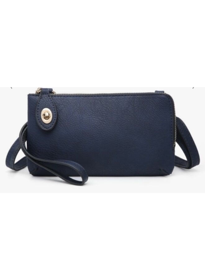 Kendall Convertible Cross Body Purse or Wristlet  -  Navy