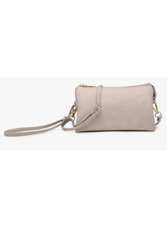 Riley Convertible Cross Body Purse, Wristlet or Clutch -  Light Stone