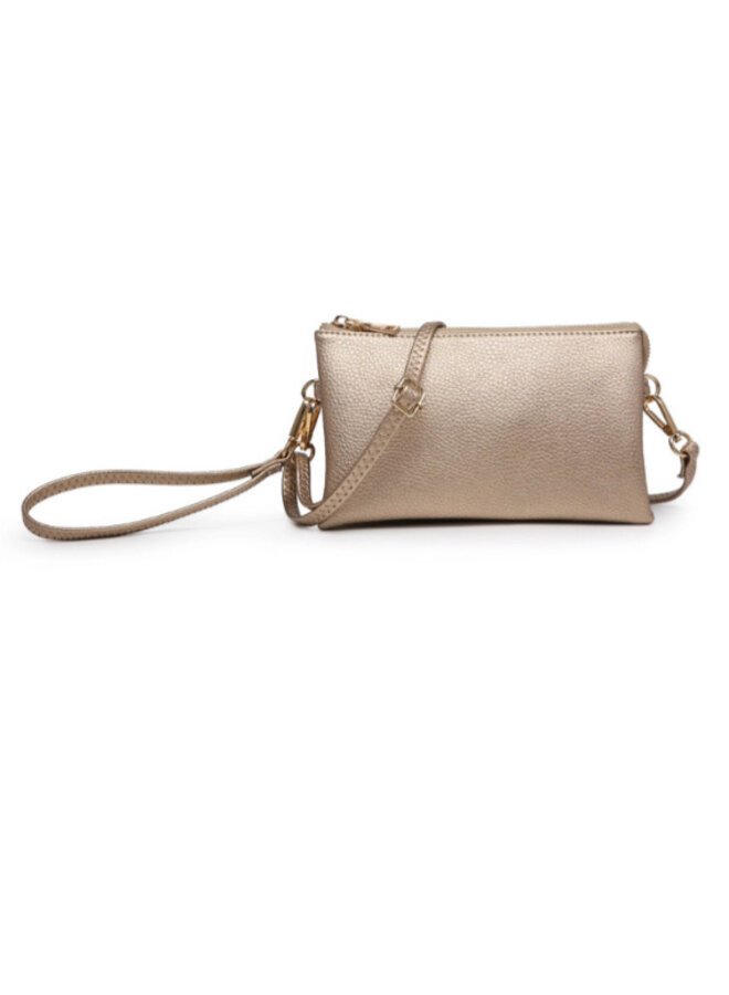 Riley Convertible Cross Body Purse, Wristlet or Clutch - Champagne