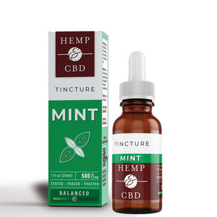 HEMP & CBD HEMP & CBD - BROAD SPECTRUM MINT TINCTURE IN HEMPSEED OIL - 500MG
