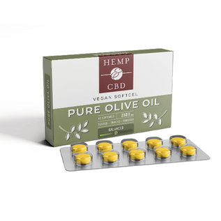 HEMP & CBD HEMP & CBD - 10CT 250MG VEGAN SOFTGELS - PURE OLIVE OIL