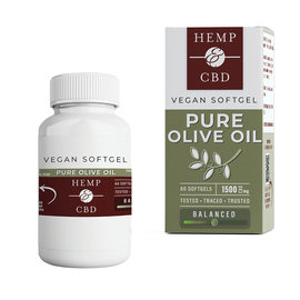 HEMP & CBD HEMP & CBD - 60CT 1500MG VEGAN SOFTGELS - PURE OLIVE OIL