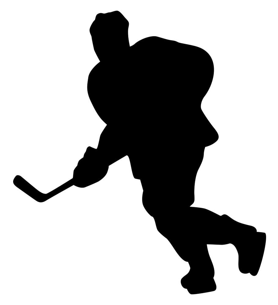 Хоккеист контур силует хоккей