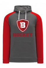 AK Bradley AK Grey/Red Logo Hockey Lace Up Hoodie (SENIOR)