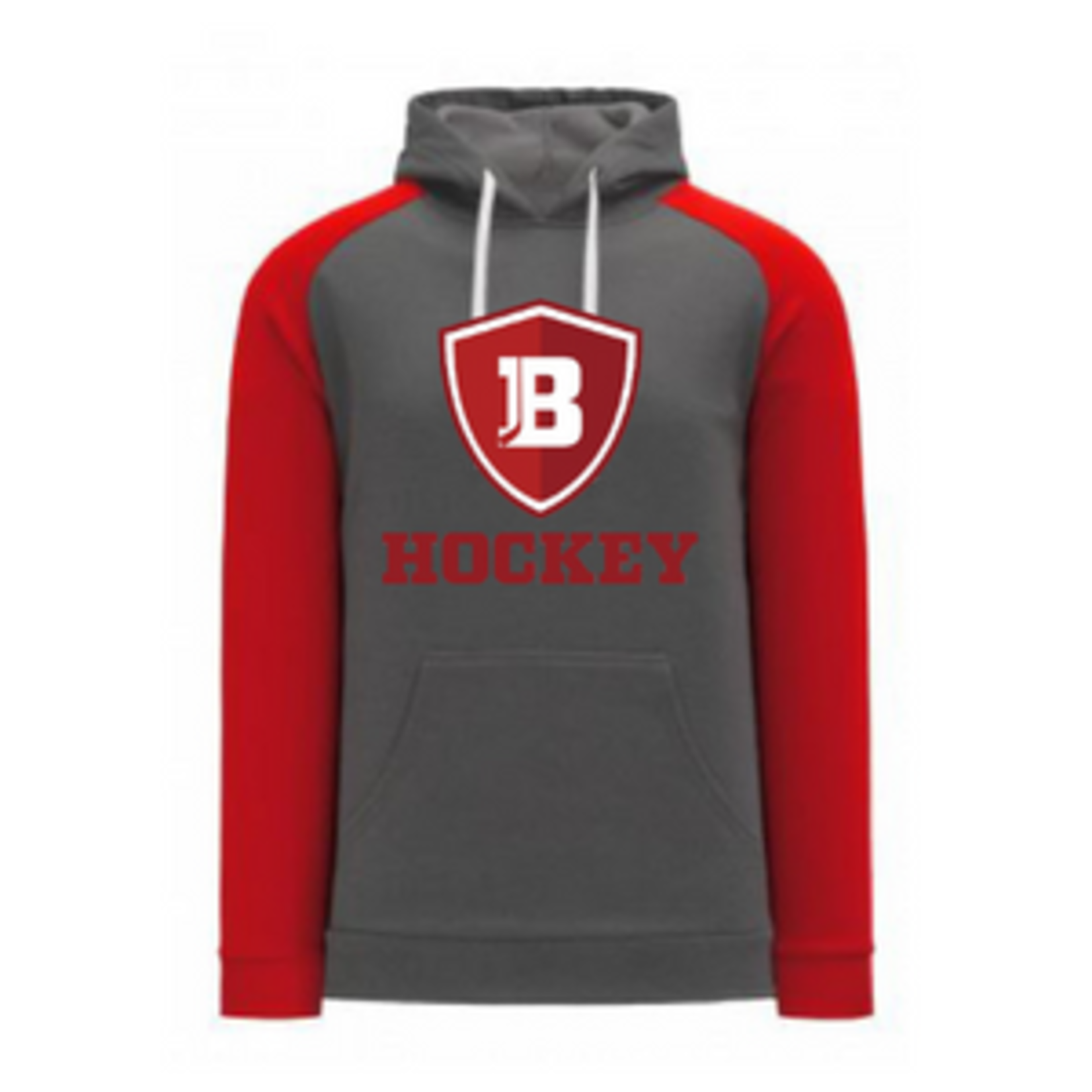 AK Bradley AK Grey/Red Logo Hockey Lace Up Hoodie (SENIOR)