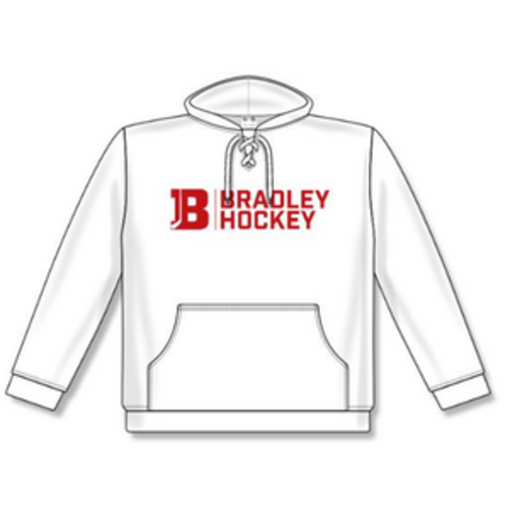 AK Bradley AK White Bradley Hockey Lace Up Hoodie (SENIOR)