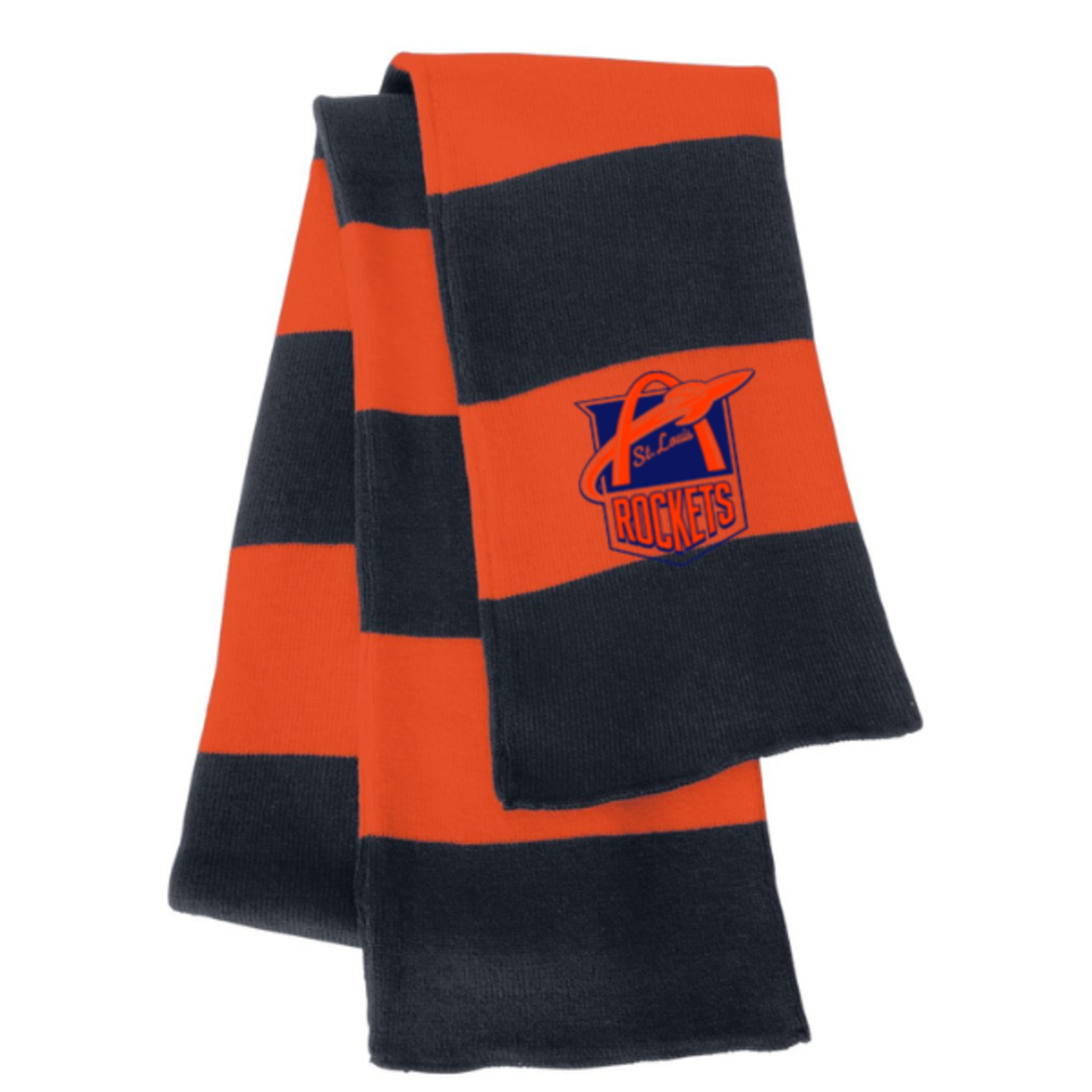 Sportsman Rockets Sportsman Rugby Striped Knit Scarf (Navy/Orange)