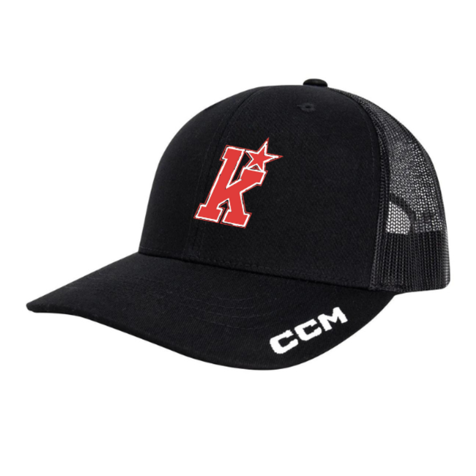 CCM Kirkwood  "K" Logo CCM Trucker Hat (BLACK) SENIOR