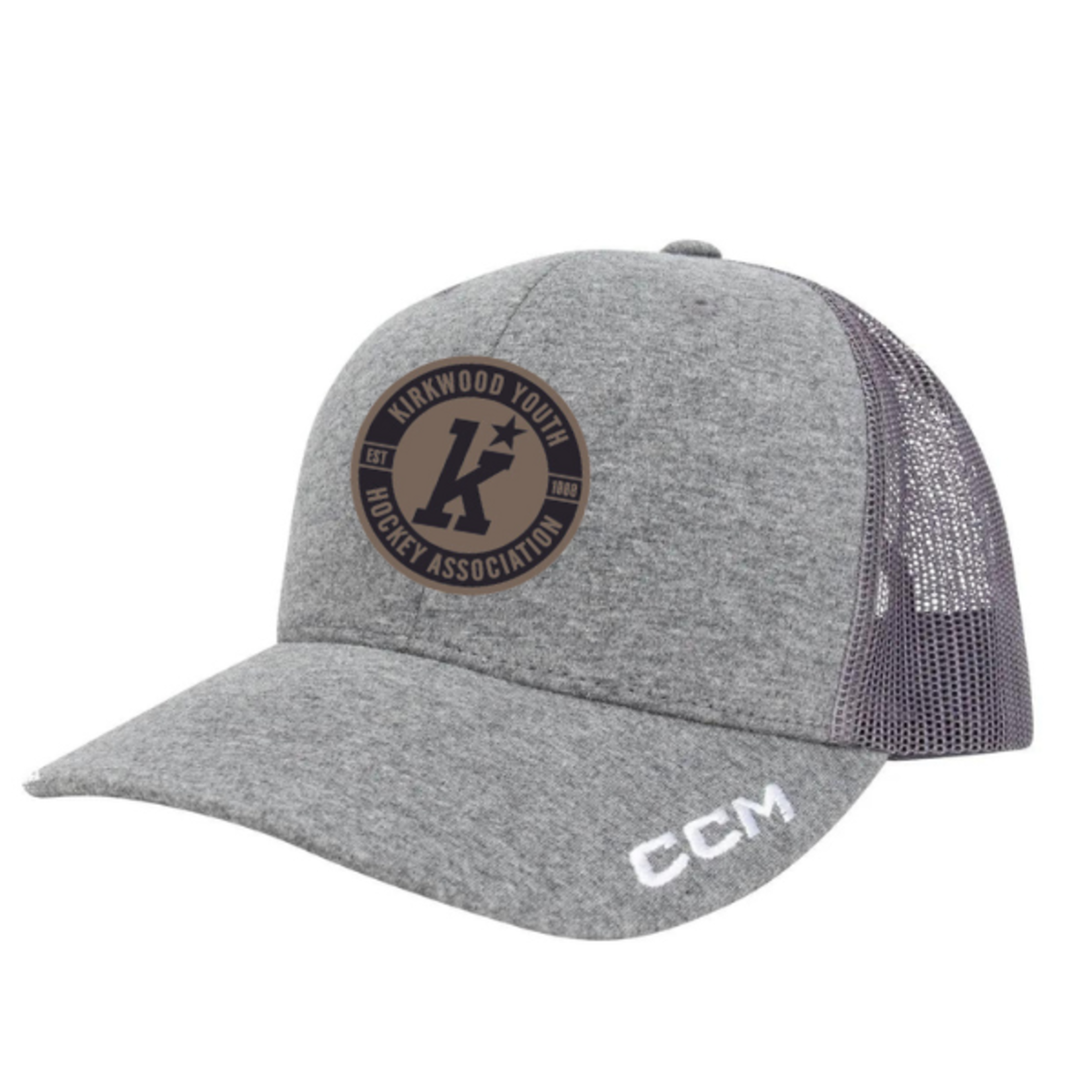 CCM Kirkwood CCM Trucker Hat (Leather Patch) YOUTH Grey