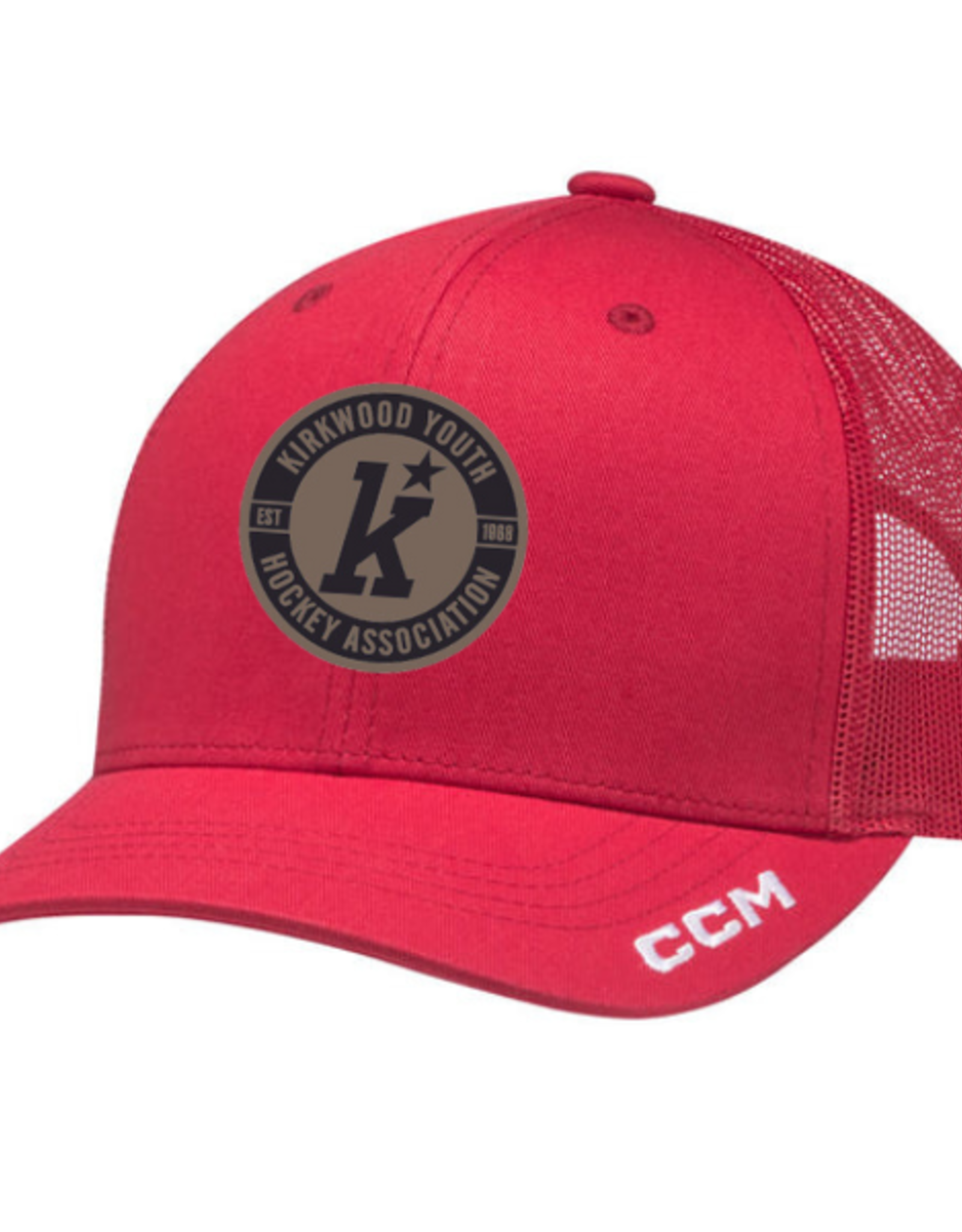 CCM Kirkwood CCM Trucker Hat (Leather Patch) YOUTH Red