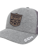 CCM Kirkwood CCM Trucker Hat (Shield Leather Patch) YOUTH Grey