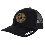 CCM STP CCM Trucker Hat-Leather Patch (BLACK) SENIOR