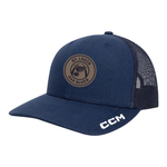 CCM AAA Blues CCM Leather Patch Trucker Hat (NAVY) SENIOR
