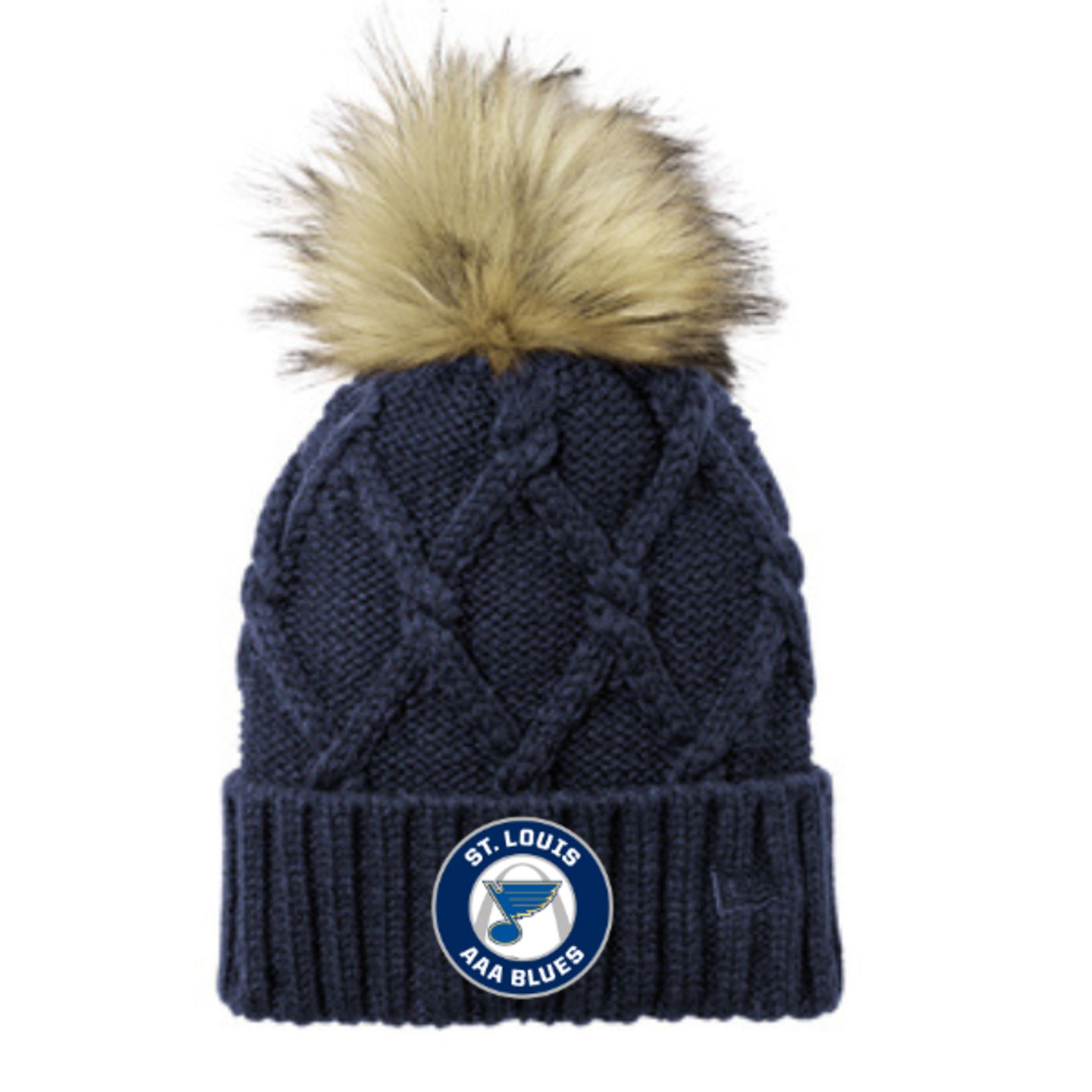 New Era AAA Blues New Era Faux Fur Pom Beanie (WOMENS)