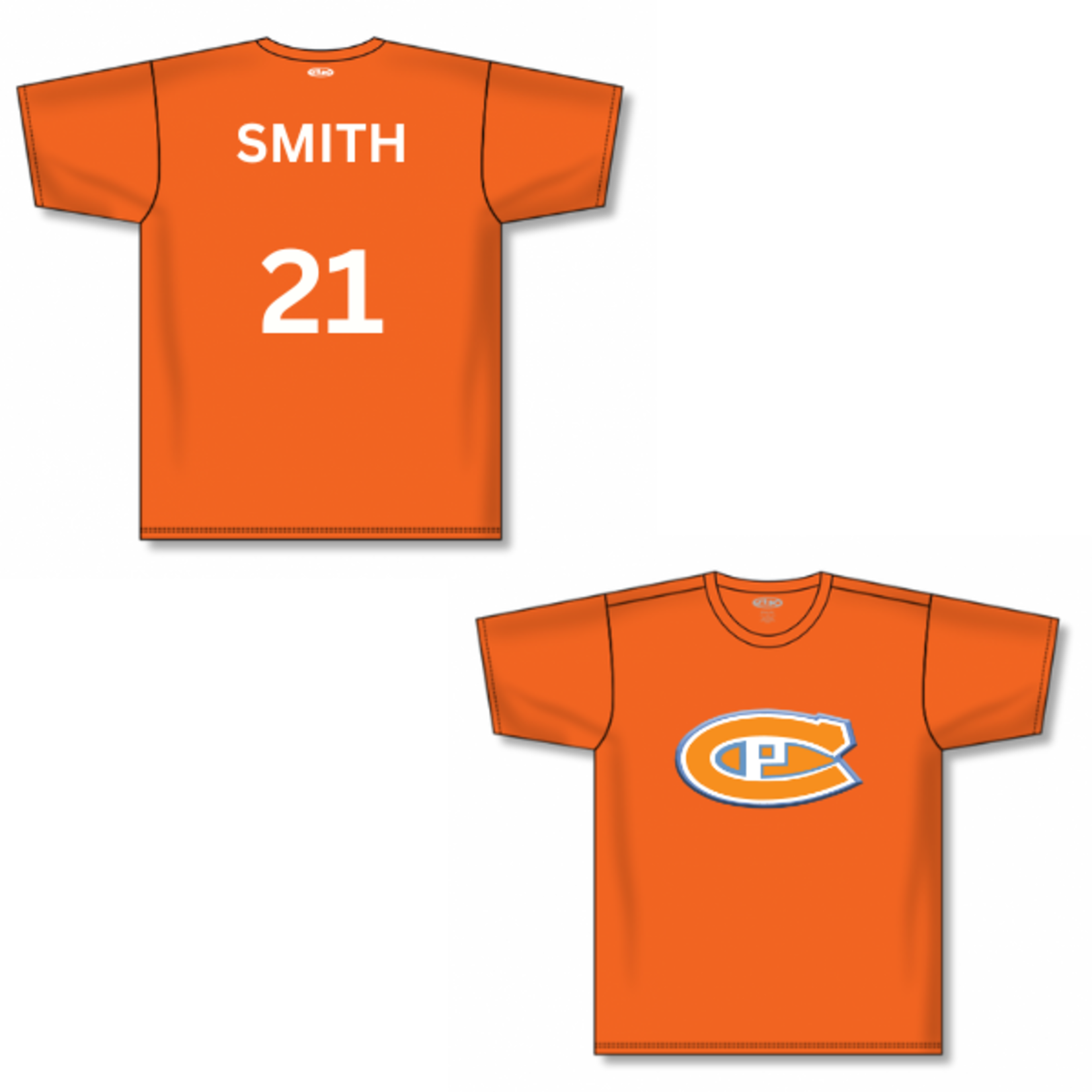 Gildan Country Puck Player Name & Number T-Shirt (SENIOR) ORANGE