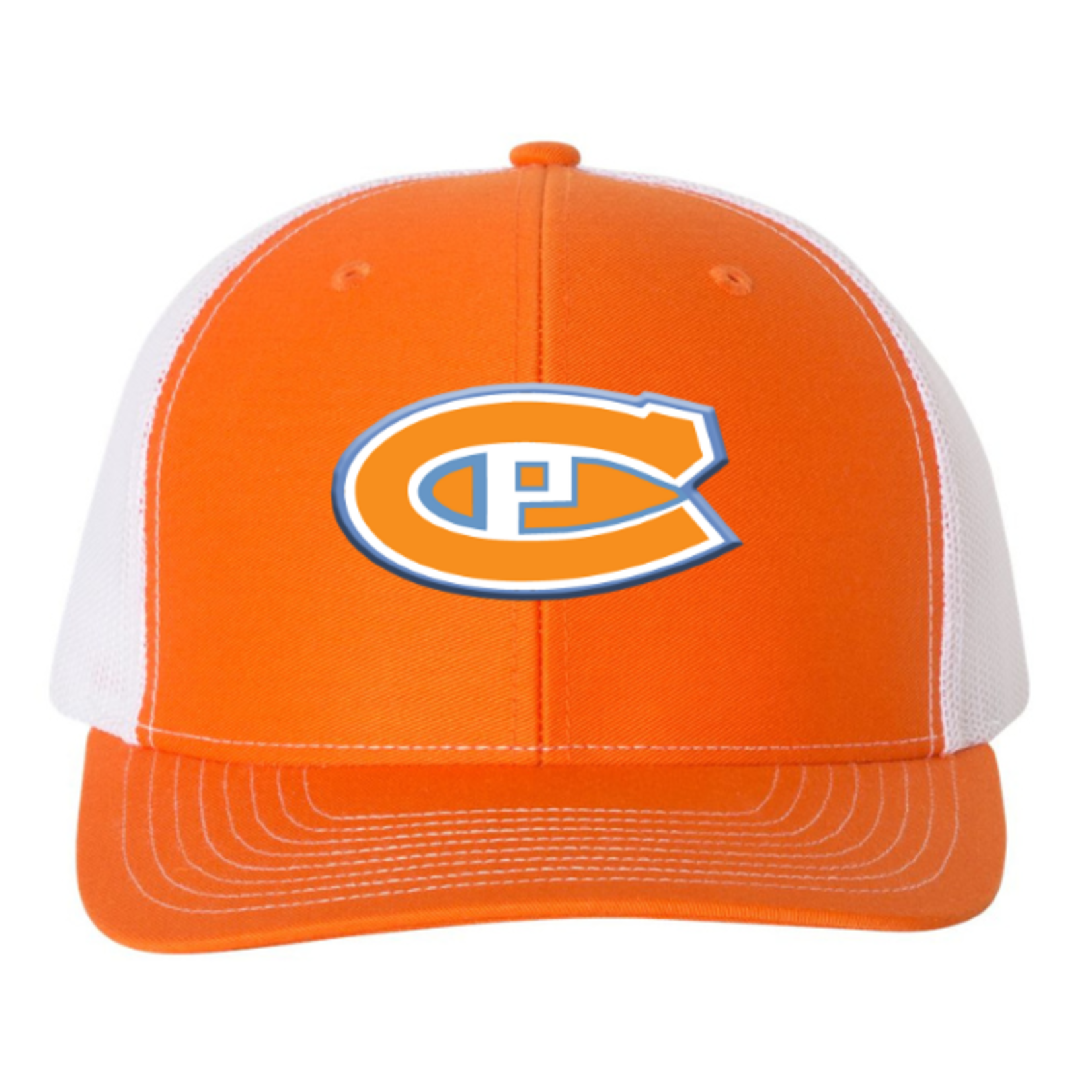 Richardson Country Puck 112 Snapback Trucker Hat (Orange/White)