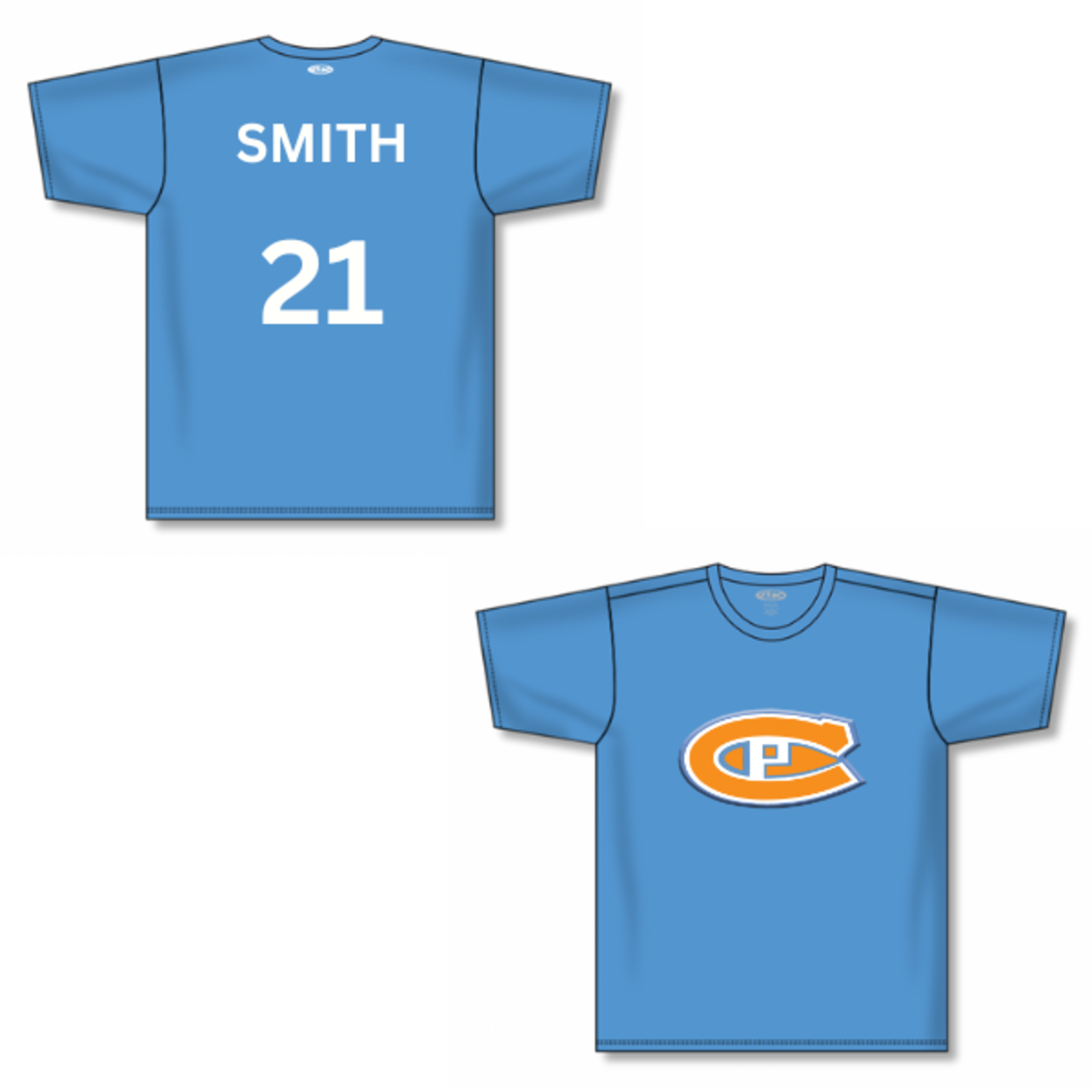 Country Puck Player Name & Number T-Shirt (YOUTH) LIGHT BLUE