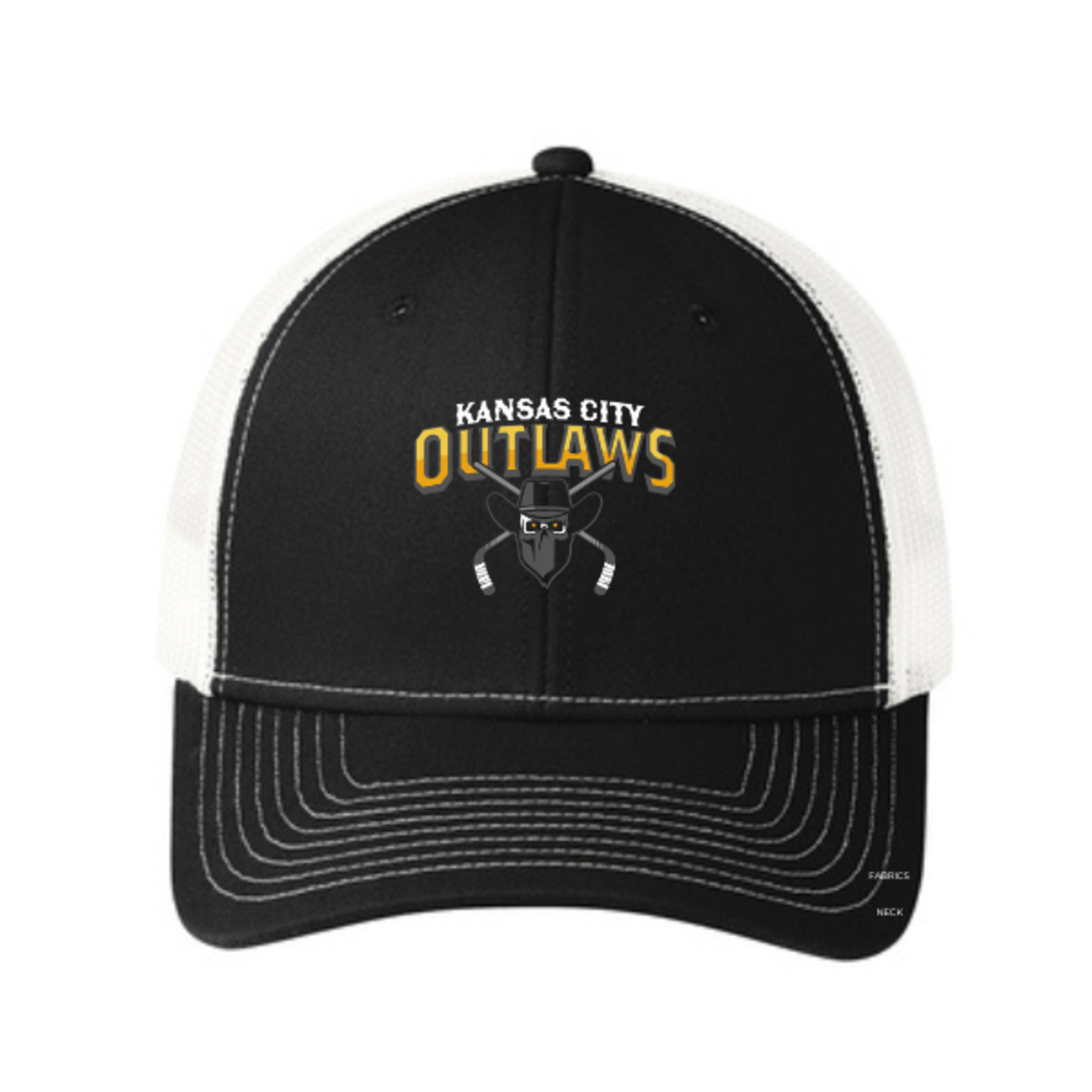Port Authority KC Outlaws C112 Trucker Hat (Black/White)