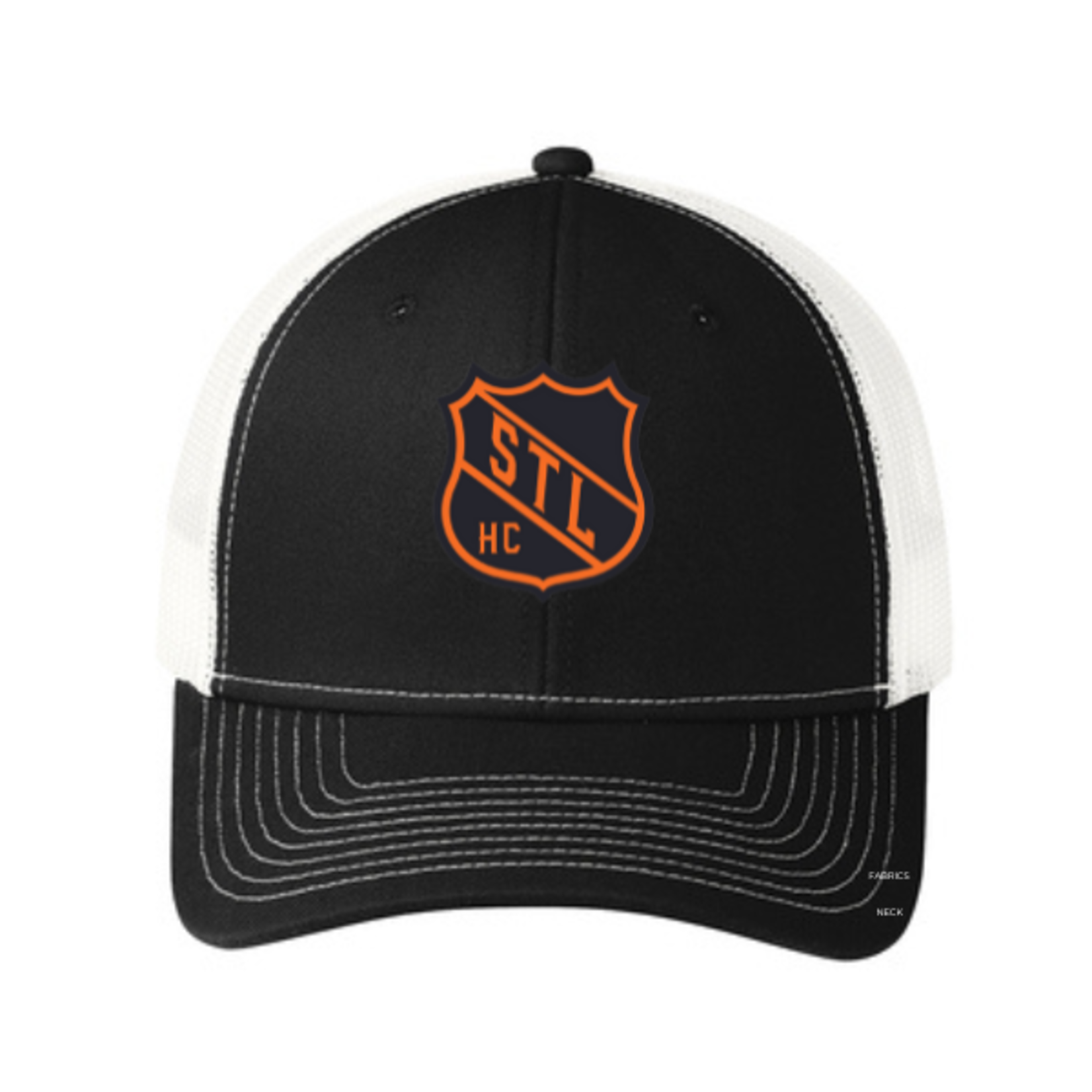 Port Authority Hockey Club C112 Trucker Hat (Black/White)