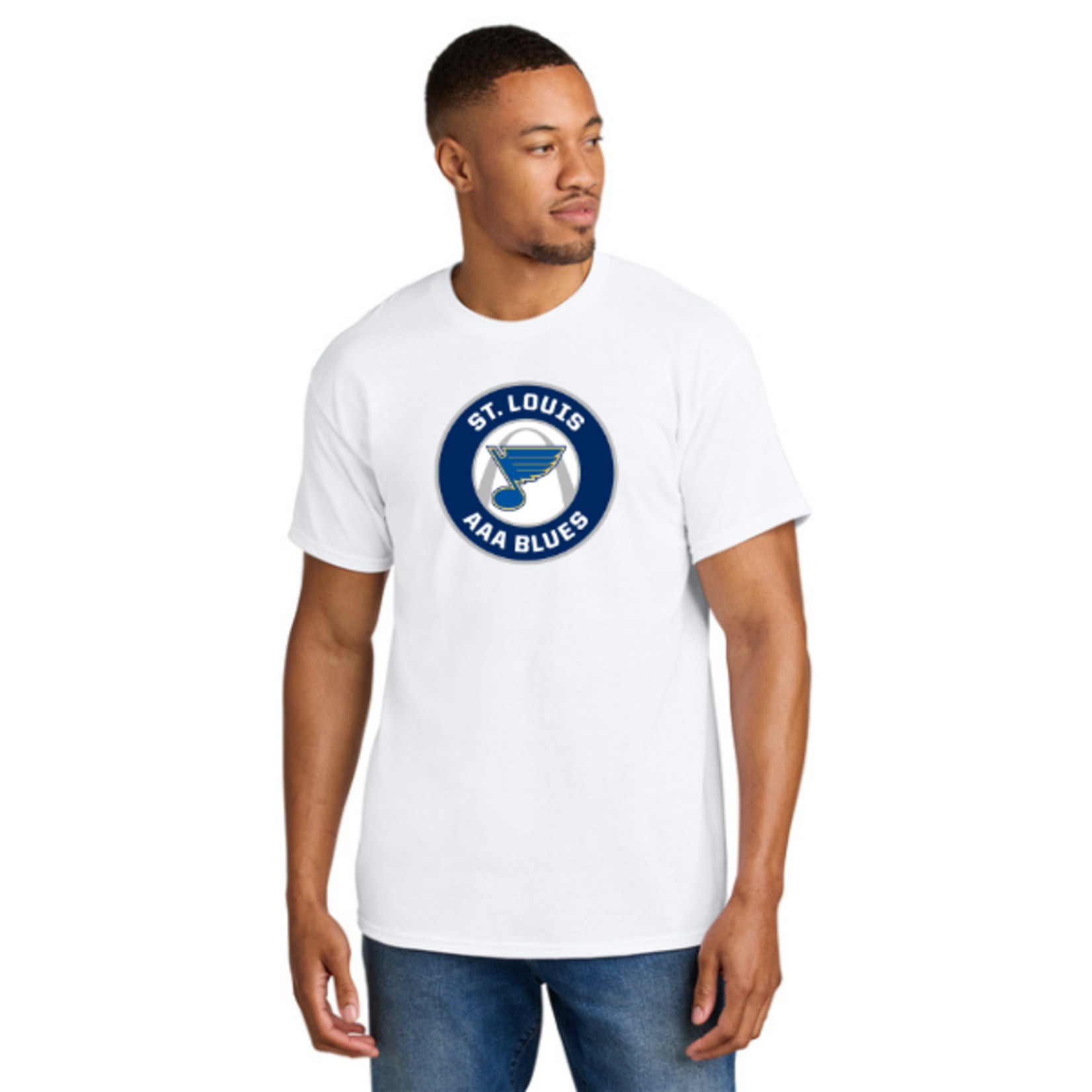 Gildan AAA Blues Dry Blend 50/50 Shirt (SENIOR) White