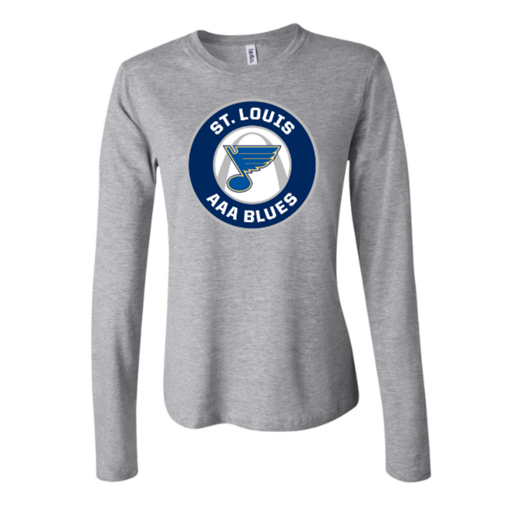 Bella Canvas AAA Blues 6500 Jersey Long Sleeve Tee (WOMENS) Grey
