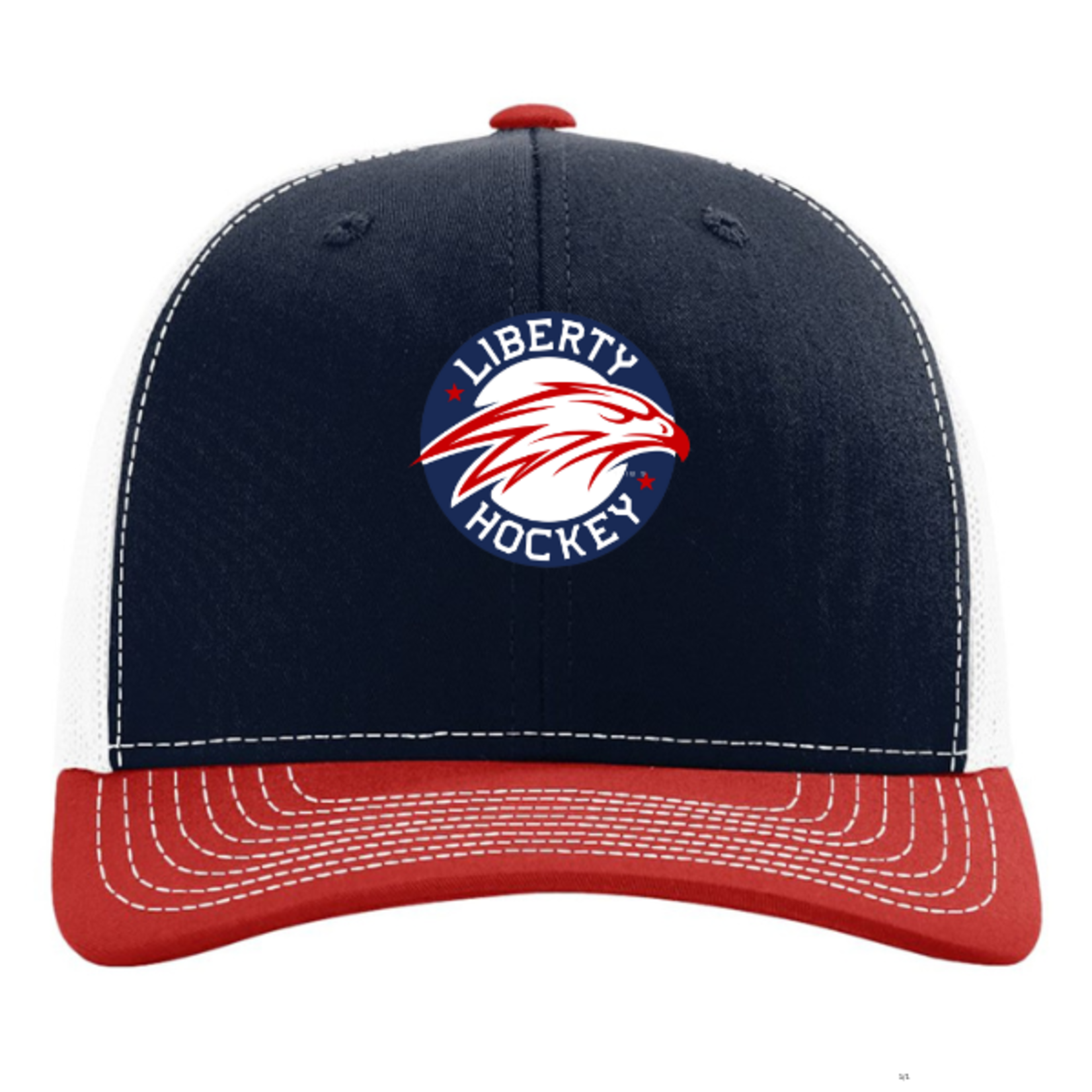 Richardson Liberty 112 Snapback Trucker Hat (Navy/Red/White)