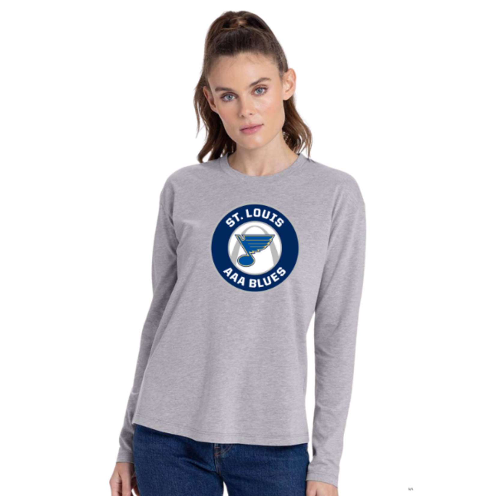 Next Level AAA Blues Cotton Relaxed L/S T-Shirt (WOMENS) Grey