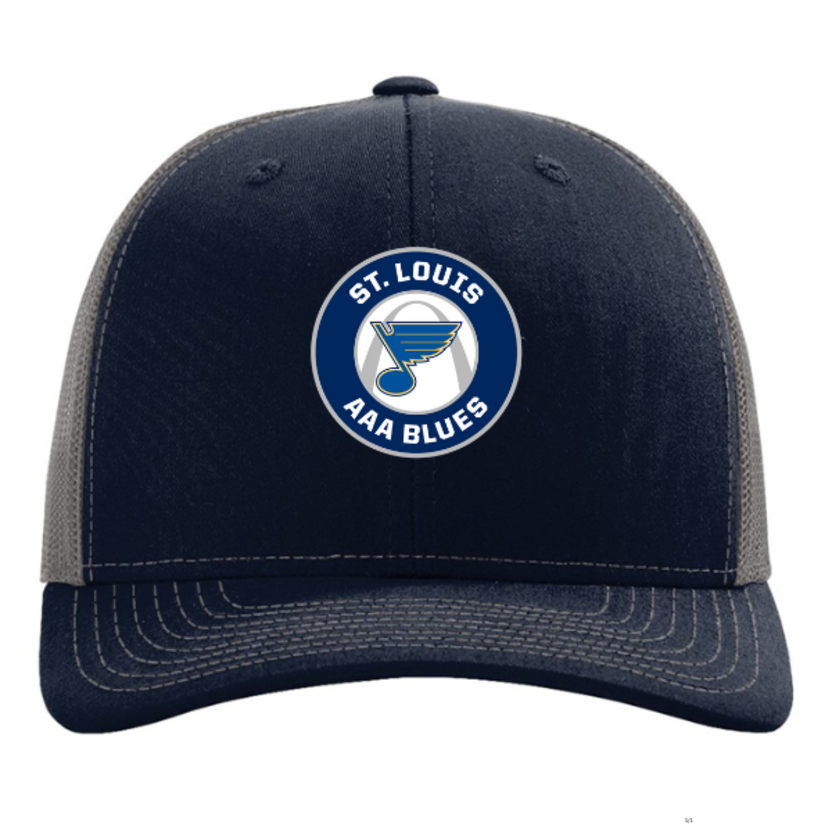Richardson AAA Blues 112 Snapback Trucker Hat (Navy/Grey)