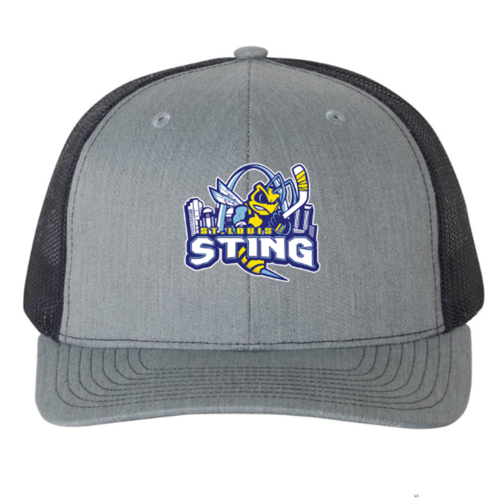 Richardson Sting 112 Snapback Trucker Hat (Grey/Navy)