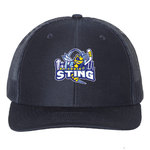 Richardson Sting 112 Snapback Trucker Hat (Navy/Navy)