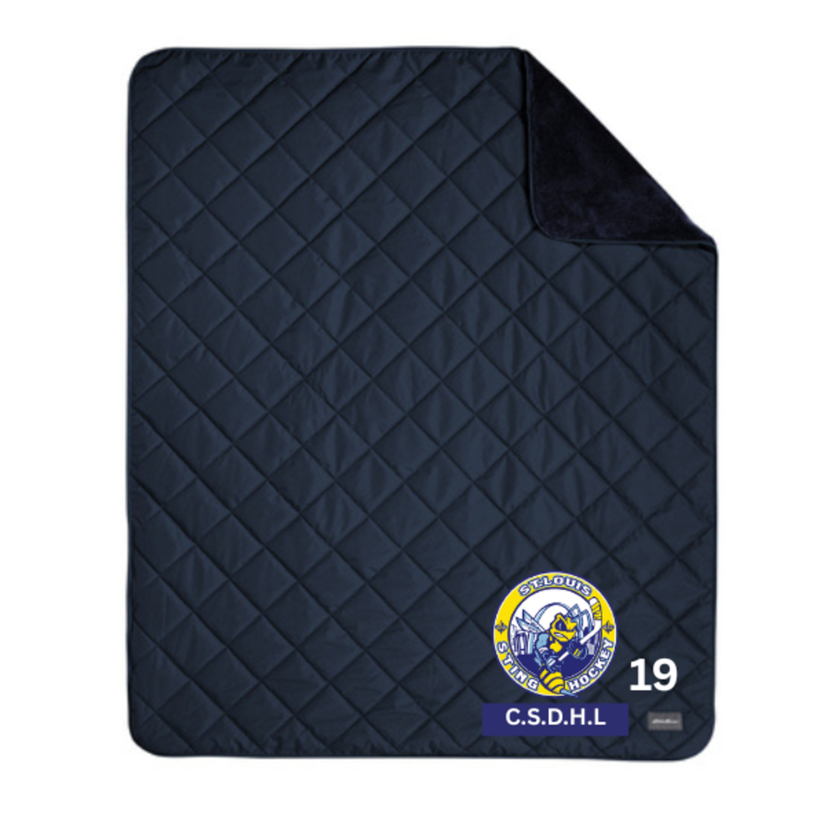 Eddie Bauer Sting Quilted Insulated Fleece Blanket (NAVY)