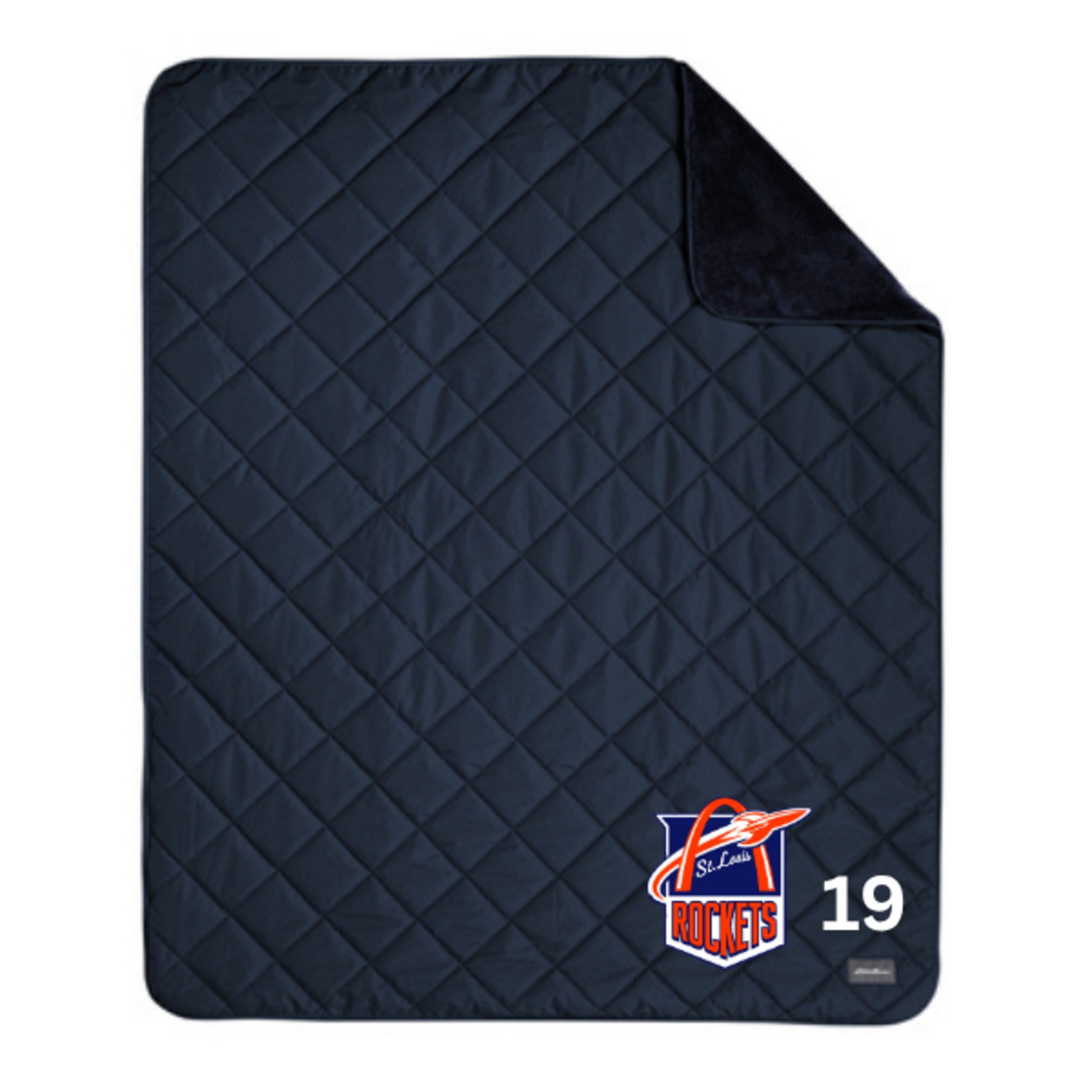 Eddie Bauer Rockets Quilted Insulated Fleece Blanket (NAVY)