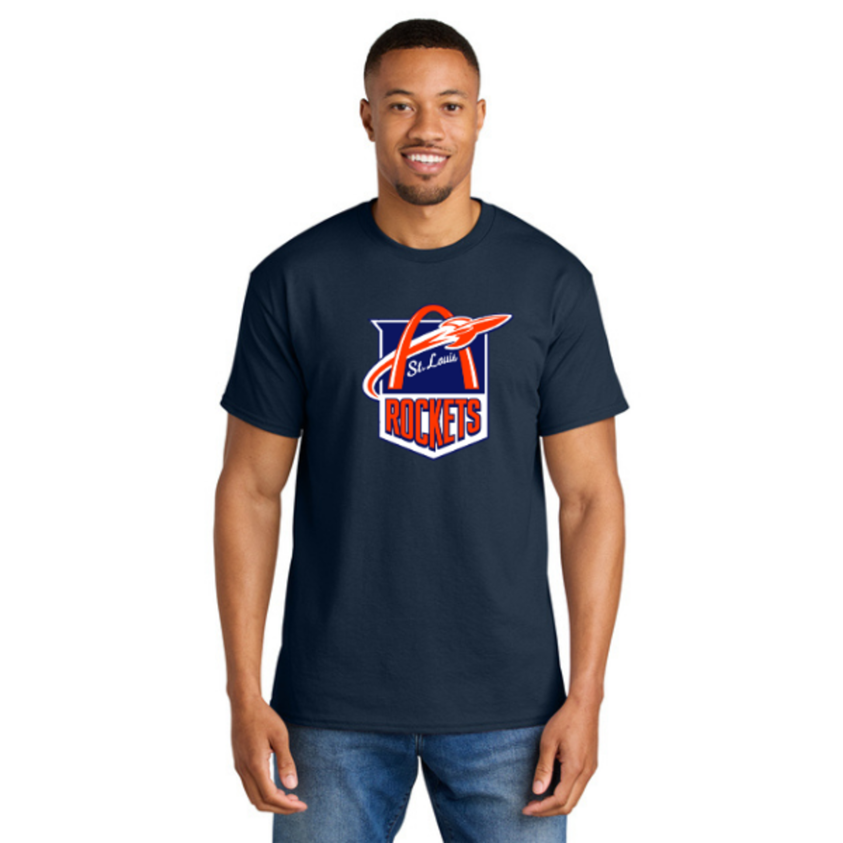 Gildan Rockets Dry Blend 50/50 Shirt (SENIOR) NAVY
