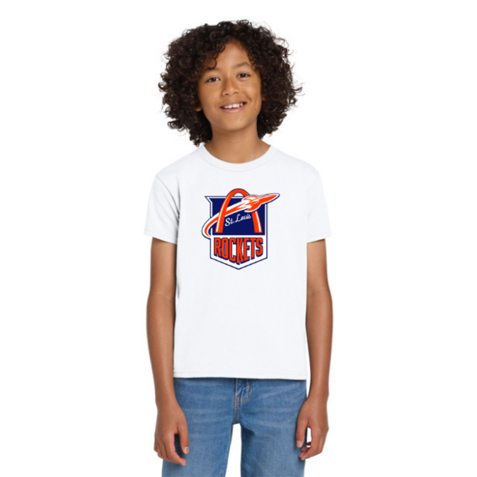 Gildan Rockets Dry Blend 50/50 Shirt (YOUTH) WHITE