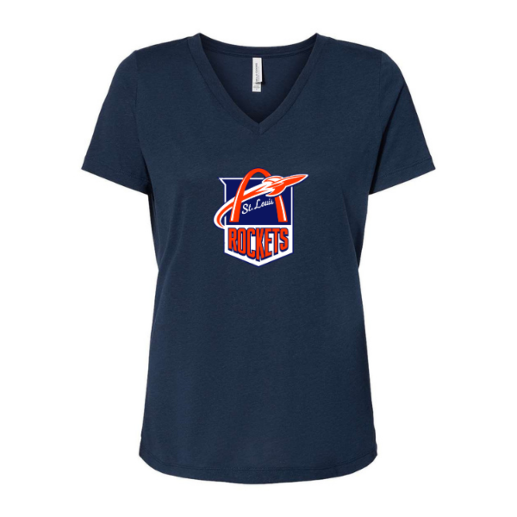 Bella Canvas Rockets 6415 Relaxed Tri-Blend S/S V Neck (WOMENS) NAVY