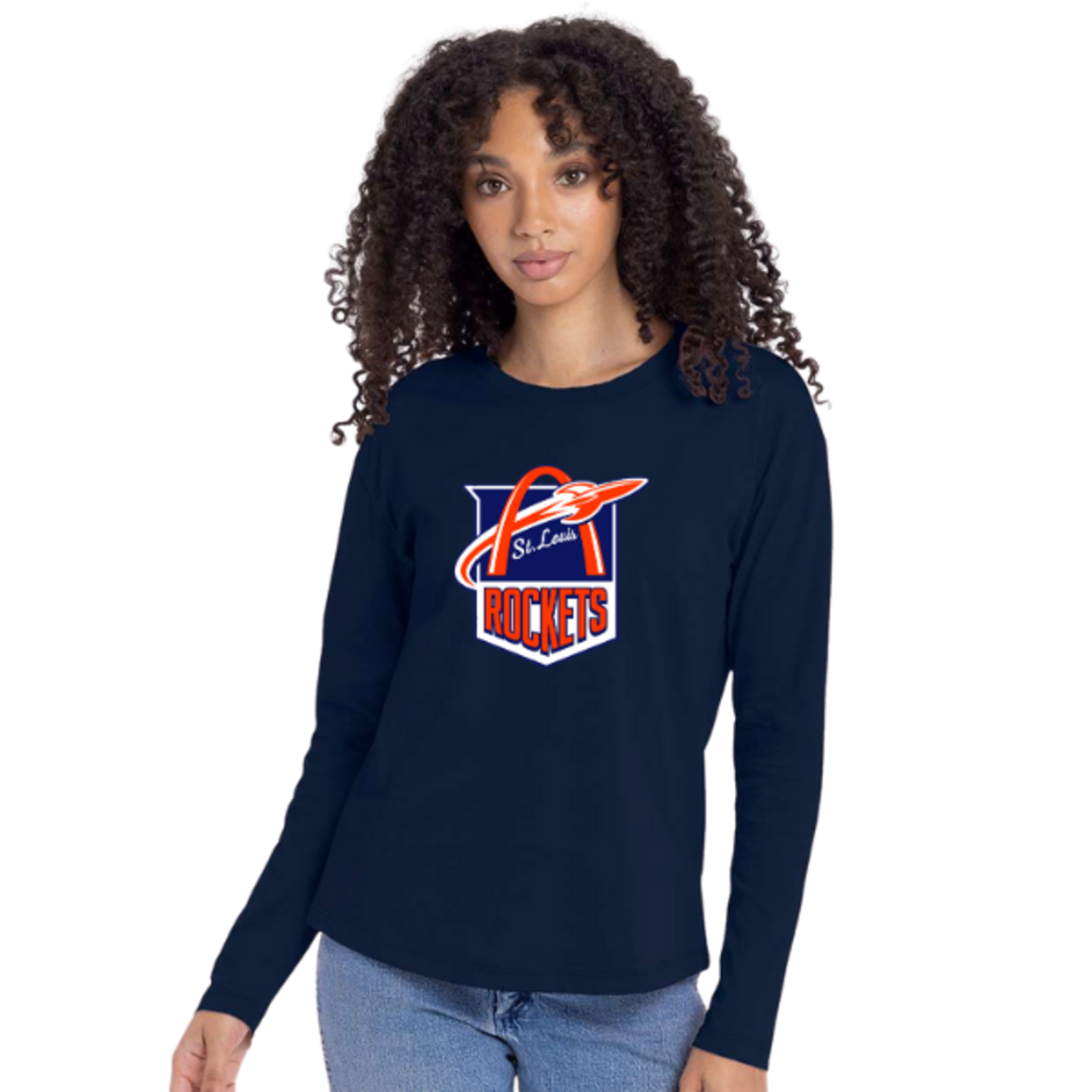 Bella Canvas Rockets 6500 Jersey Long Sleeve Shirt (WOMENS) Navy