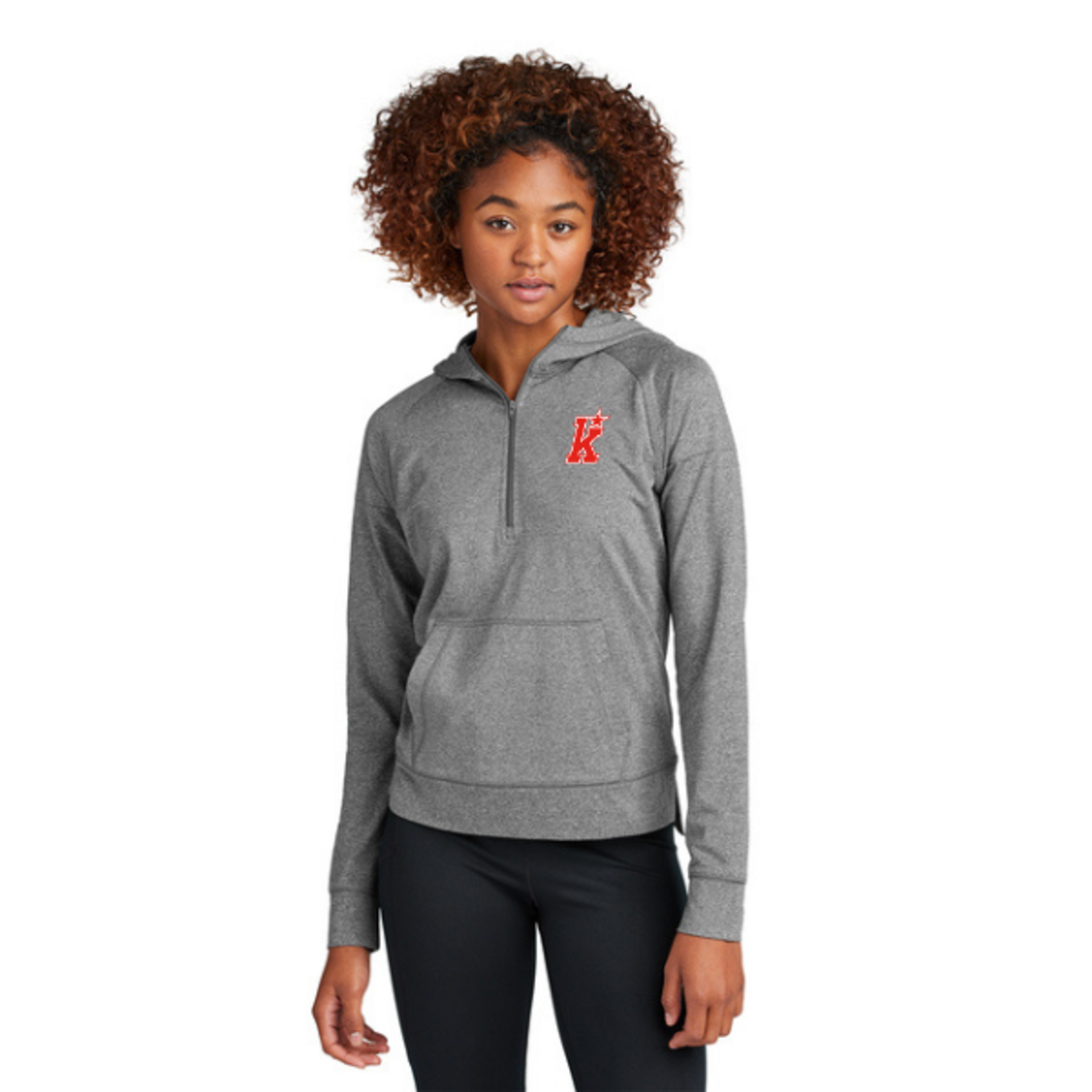 Sport Tek Kirkwood Sport Wick Stretch 1/2 Zip Hoodie (WOMENS) GREY
