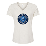 Bella Canvas STP 6415 Relaxed Tri-Blend S/S V Neck (WOMENS) OATMEAL