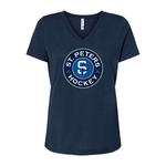 Bella Canvas STP 6415 Relaxed Tri-Blend S/S V Neck (WOMENS) NAVY