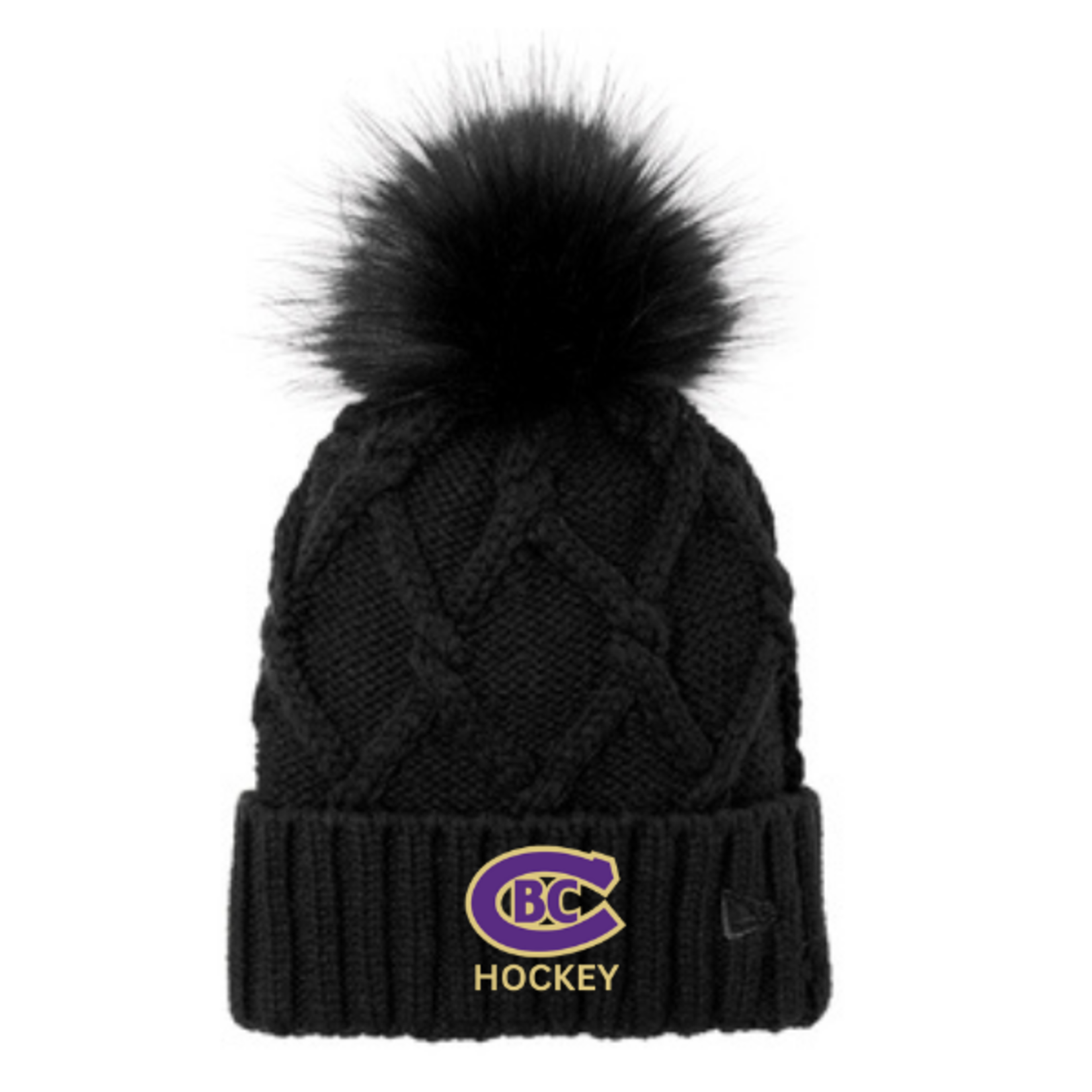 New Era CBC Hockey Faux Fur Pom Beanie (WOMENS) BLACK