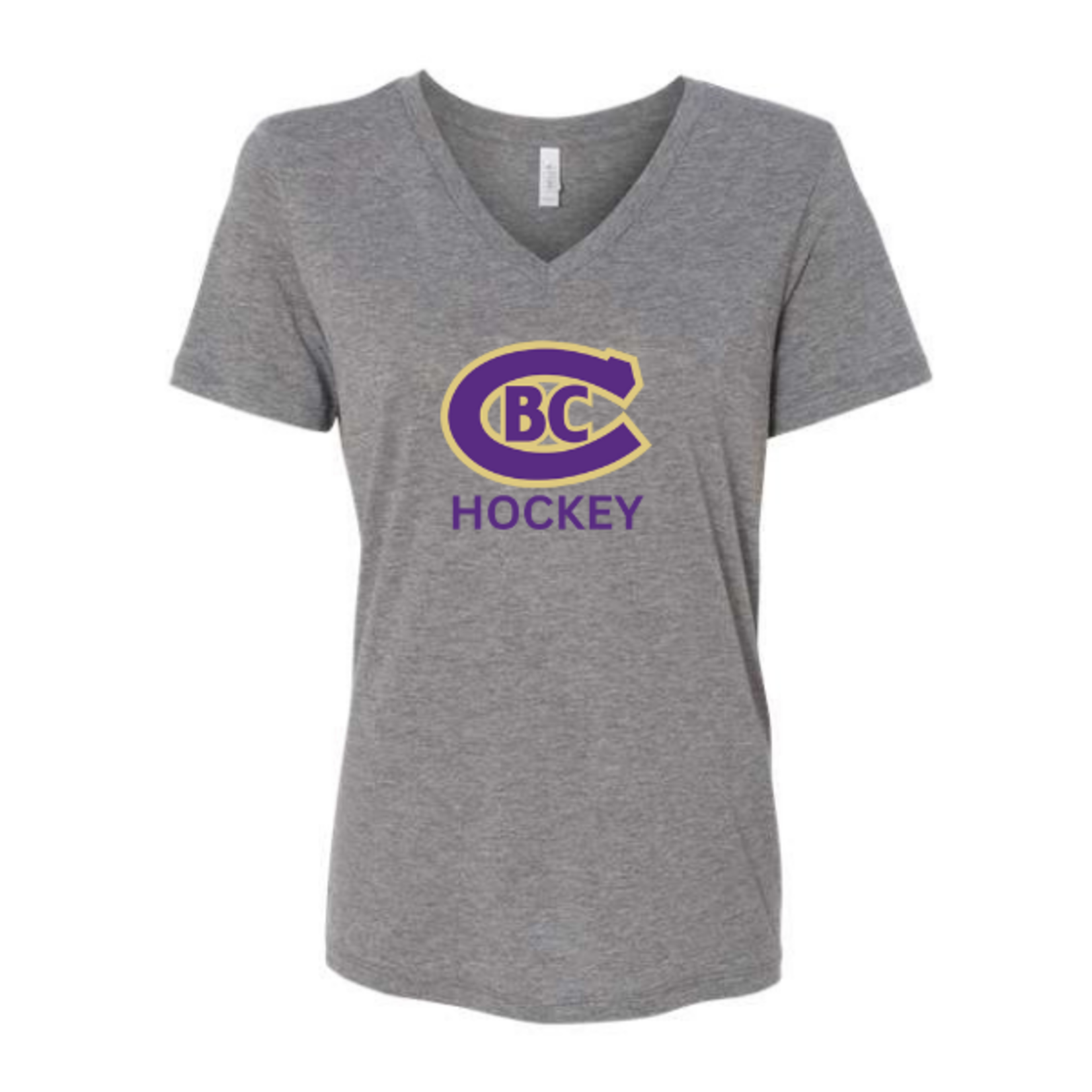 Bella Canvas CBC Hockey 6415 Relaxed Triblend S/S V-Neck Tee (WOMENS) Grey