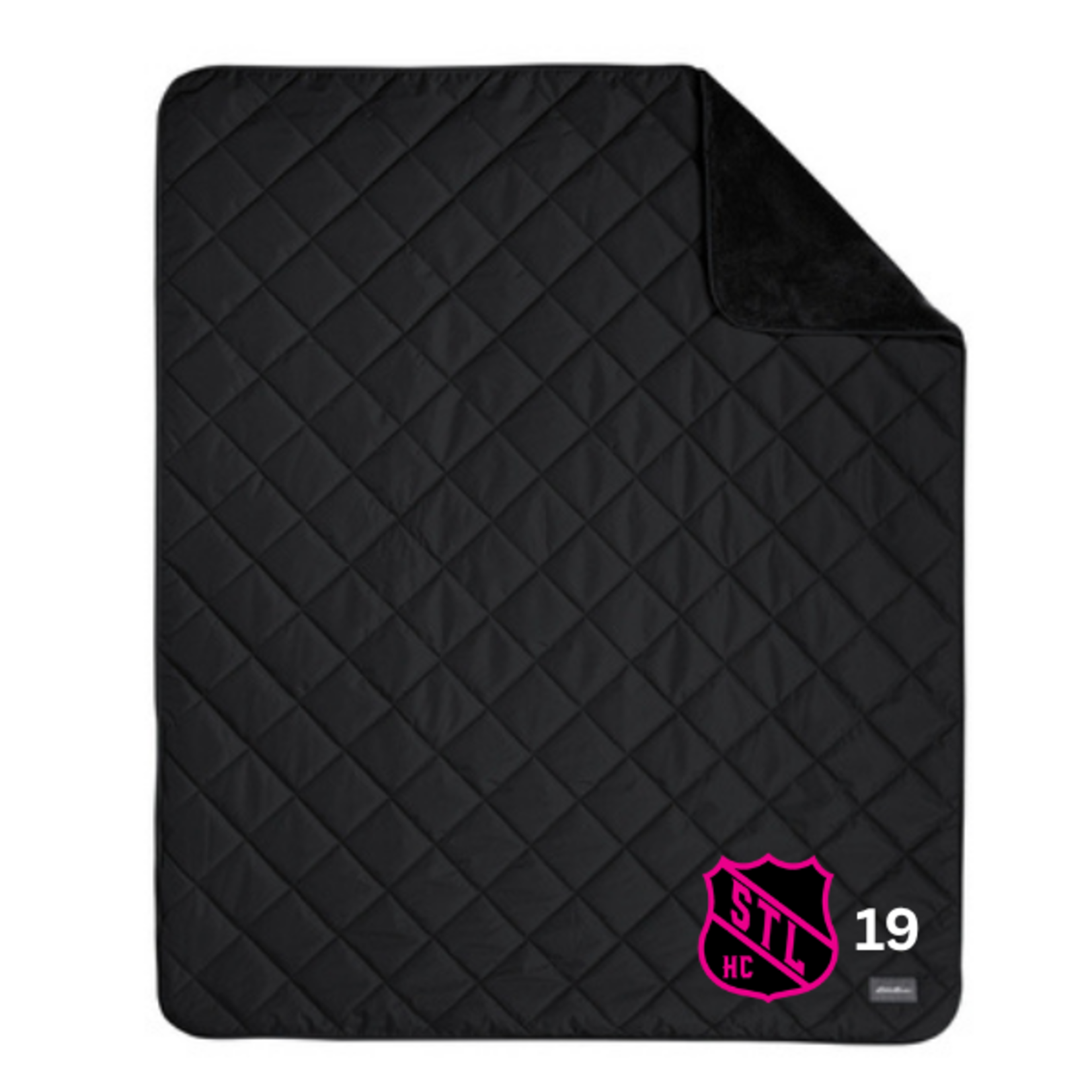 Eddie Bauer Hockey Club Girls Quilted Insulated Fleece Blanket (BLACK)